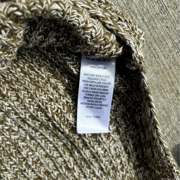 Cupcakes and Cashmere Sweater Size Small Mock Neck Marled Knit Olive - Picture 5 of 7